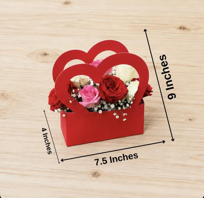 Heart Cut Flower Hamper Box