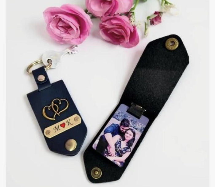 Customised Leather Keychain with Photo & Name